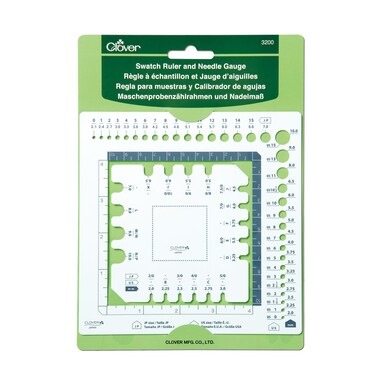 Clover Swatch Ruler &amp; Needle Gauge, White
