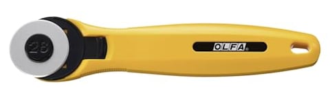 OLFA 28mm Quick-Change Rotary Cutter (RTY-1/C) - Rotary Fabric Cutter w/Blade Cover for Quilting, Sewing, Crafts, Replacement Blade: OLFA RB28-2