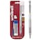 Uniball Kuru Toga Elite Mechanical Pencil Starter Kit with Silver Barrel and 0.5mm Tip; 60 Lead Refills; and 5 Pencil Eraser Refills; HB #2; Office Supplies; School Supplies; Drafting