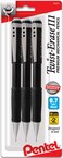 Pentel Mechanical Pencil - Twist Erase 0.7 mm - Twist-Erase III Automatic Pencil - 3 Pack - Black Barrels - Best Professional Mechanical Pencils for School, Office &amp; Home
