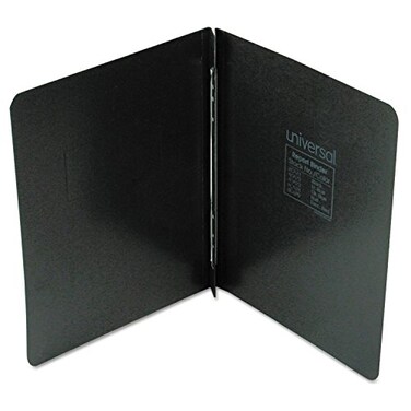 Universal Pressboard Report Cover, Two-Piece Prong Fastener, 3" Capacity, 8.5 X 11, Black/Black