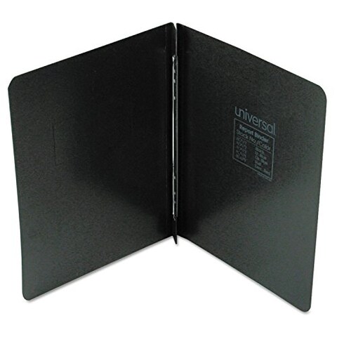 Universal Pressboard Report Cover, Two-Piece Prong Fastener, 3&quot; Capacity, 8.5 X 11, Black/Black