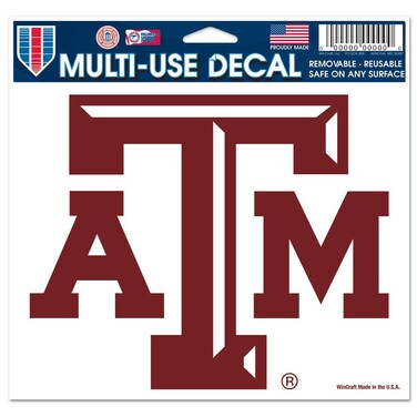 WinCraft NCAA Texas A&amp;M University 21792091 Multi-Use Colored Decal, 5" x 6