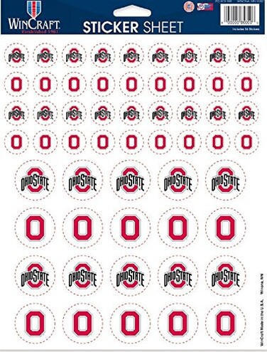 WinCraft NCAA Ohio State University Vinyl Sticker Sheet, 8.5" x 11