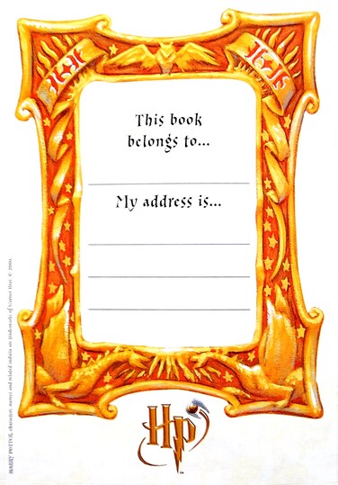 Harry Potter Classic Book Plate Bookplate Sticker