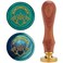 CRASPIRE Wax Seal Stamp Vintage Sealing Wax Stamps Traditional Irish Claddagh 25mm Removable Brass Head Sealing Stamp with Wooden Handle for Halloween Wedding Invitation Christmas Xmas Party Gift Wrap