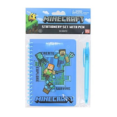 Innovative Designs Minecraft Spiral Notebook with Pen   50 Sheets