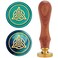 CRASPIRE Celtic Knot Wax Seal Stamp Celtic Knot Sealing Wax Stamps Heart 25mm Removable Brass Head Sealing Stamp with Wooden Handle for Wedding Invitations Envelope Christmas Thanksgiving Gift Wrap