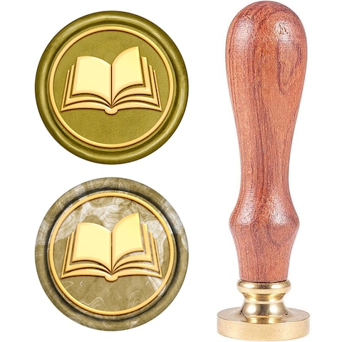 CRASPIRE Wax Seal Stamp Vintage Wax Sealing Stamps Book Retro Wood Stamp Removable Brass Head 25mm for Wedding Envelopes Invitations Embellishment Bottle Decoration Gift Packing