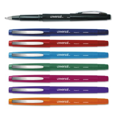 Universal UNV50504 Porous Point Medium 0.7mm Pens - Assorted (8/Pack)