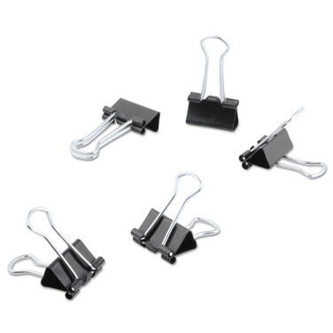 Universal 11060 Mini Binder Clips, 1/4-Inch Capacity, 1/2-Inch Wide, Black, 60/Pack