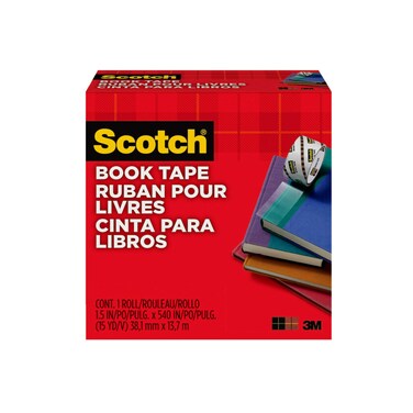 Scotch Book Tape, 1.5 in x 540 in, 1 Roll/Pack, Excellent for Repairing, Reinforcing Protecting, and Covering (845-150)