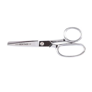 Klein Tools 106F Scissors, Made in USA, Straight Trimmer with Fully Rounded Tips for Cutting Fine or Heavy Material, 6-Inch