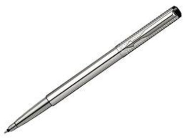 Parker Vector Premium Shiny Stainless Steel Chiselled Roller Ball Pen