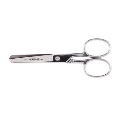 Klein Tools G46HC Safety Scissors with Large Rings, Made in USA, Heavy Duty for Thread-Yarn-Weaving-Knitting Mills-Carpet Mills, 6-Inch
