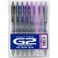 PILOT, G2 Premium Gel Roller Pens, G2 Boost Purples Pack, The Colors of Creativity, 8 Pack Pouch, Fine Point 0.7 mm, Assorted