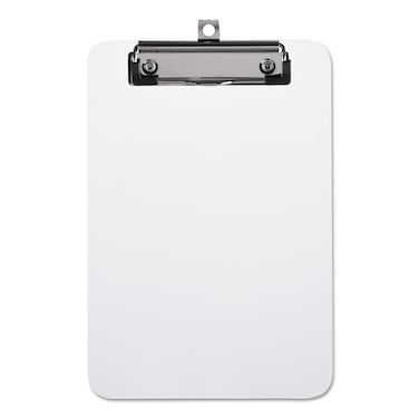 Universal 40312 Plastic Clipboard with Low Profile Clip, 1/2-Inch Capacity, Holds 5 x 8, Clear