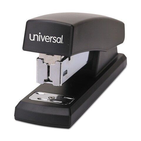 Universal UNV43119 20-Sheet Capacity Half-Strip Stapler - Black