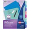 Avery Durable Plastic 8-Tab Write &amp; Erase Big Tab Dividers for 3 Ring Binders, Pastel Brights (16271)
