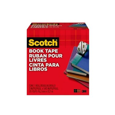 Scotch Book Tape, 3 in x 540 in, Excellent for Repairing, Reinforcing Protecting, and Covering (845-300)