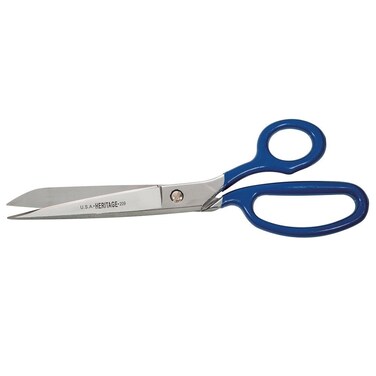 Klein Tools 209-BLU-P Scissors, Bent Trimmer with Blue Coating, 9-Inch, Made in USA