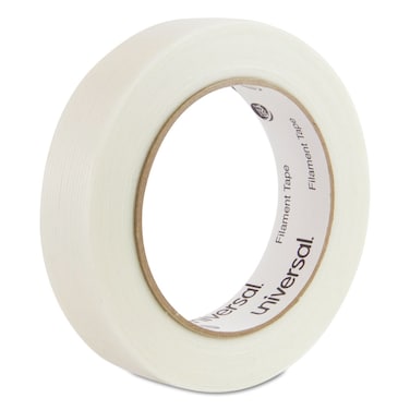 Universal UNV78001 24 mm x 54.8 m 3 in. Core 190# Medium Grade Filament Tape - Clear (1-Roll)