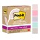 Post-it 100% Recycled Paper Super Sticky Notes, 2X The Sticking Power, 3x3 in, 5 Pads, 70 Sheets/Pad, Wanderlust Pastels Collection (654R-5SSNRP)