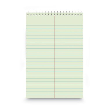 Universal Steno Pads, Gregg Rule, Red Cover, 80 Green-Tint 6 X 9 Sheets