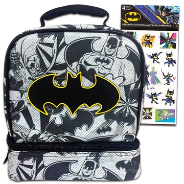 BATMAN Lunch Box Dual Compartment Drop Bottom Lunch Bag Lunch Bag for Boys Girls Toddler