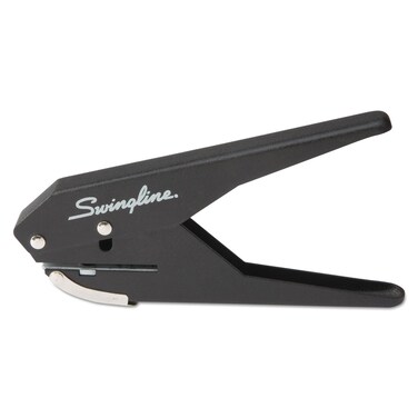 Swingline 1 Hole Punch, 20 Sheet Capacity Hole Puncher, Low Force Plier Paper Punch, Black &amp; Silver (74017)