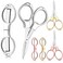 Tatuo 6 Pcs Folding Scissors Safety Portable Travel Scissors Small Stainless Steel Sharp Telescopic Cutter Pocket Retractable Scissors for Home Office Craft Office Outdoor