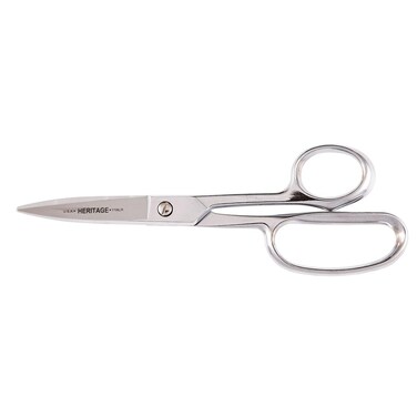 Klein Tools 718LR Scissors, Made in USA, Heavy Duty Shear Cuts Fabric, Rubber, Poultry, Light Metal, and More, High-Leverage, Ergonomic Snips, 8-5/8-Inch