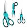 SINGER ProSeries Sewing Scissors Bundle, 8.5" Heavy Duty Fabric Scissors, 4.5" Detail Embroidery Scissors, 5" Thread Snips with Comfort Grip (Teal)