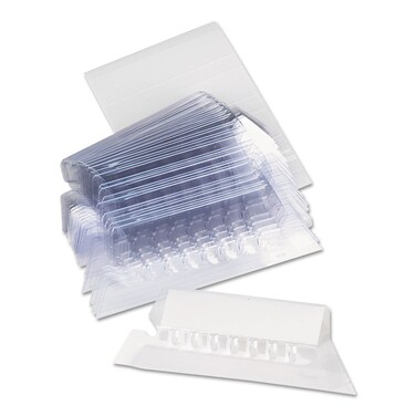 Universal 42215 Hanging File Folder Plastic Index Tabs, 1/5 Tab Cut, 2 1/4" Tab, Clear, 25/Pack