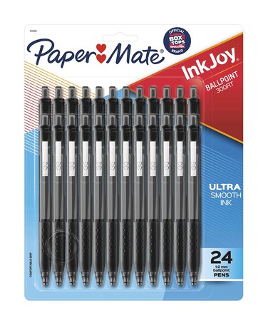 Paper Mate InkJoy 300RT Retractable Ballpoint Pens, Medium Point (1.0mm), Black, 24 Count