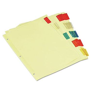 Universal UNV21870 11 in. x 8.5 in. 5-Tab Insertable Tab Index - Buff (6/Pack)