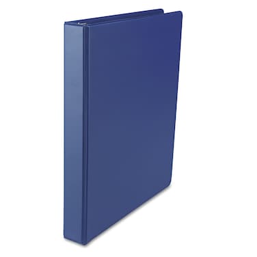Suede Finish Vinyl Round Ring Binder, 1-Inch Capacity, Royal Blue