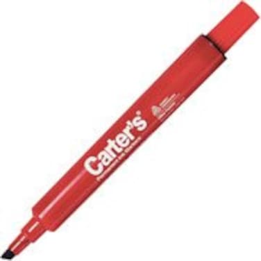 Carter's Permanent Markers, Large Chisel Tip, Red, Pack of 12 Markers