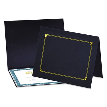 Universal Certificate/Document Cover, 8.5 x 11; 8 x 10; A4, Navy, 6/Pack