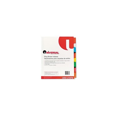 Universal UNV21876 11 in. x 8.5 in. 8-Tab Deluxe Extended Insertable Tab Indexes - Buff, Assorted Tabs (6/Pack)