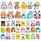 Holydeck 24 Pack Valentines Cards Classroom Gifts 24 Squishy Animals with 24 Valentines Day Cards for Kids Girls Boys Valentines Gifts School Classroom Exchange