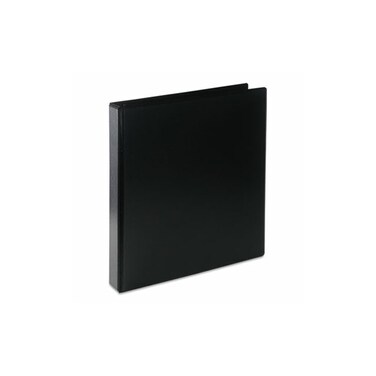 Universal Deluxe Round Ring Vinyl View Binder, 1" Capacity, Black