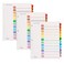 Oxford OneStep Binder Dividers, Dividers for 3 Ring Binder, Monthly Divider Sets, 12 Tabs, Jan-Dec, Customizable Table of Contents, Reversible Multicolor Tabs, 3 Sets (89401)