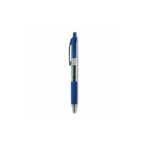 Universal UNV39911 0.7 mm. Medium Comfort Grip Retractable Gel Pen - Blue Ink, Clear/Blue Barrel (36/Pack)