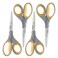 Westcott 8" Soft Handle Titanium Bonded Scissors For Office &amp; Home, Gray/Yellow, 4 Pack (17598)