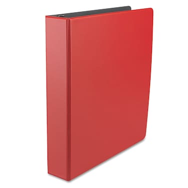 Universal Economy Non-View Round Ring Binder, 3 Rings, 1.5" Capacity, 11 X 8.5, Red