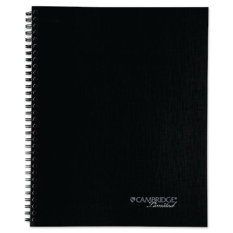 Cambridge Notebook, Business Notebook, 8-1/4&quot; x 11&quot;, 80 Sheets, Ruled, Action Planner, Flexible Cover, Wirebound, Gray (06064)