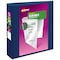 Avery Durable View 3 Ring Binder, 2 Inch Slant Rings, 530-Sheet Capacity, DuraHinge, 2.8 Inch Wide Spine, Customizable Clear Covers and Spine, 1 Dark Blue Binder (17034)