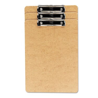Universal 05563 Hardboard Clipboard, 1/2-Inch Capacity, Holds 8 1/2w x 14h, Brown, 3/Pack