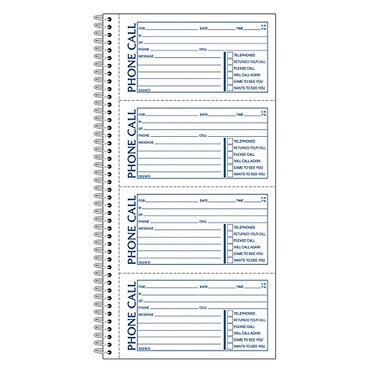 TOPS Phone Message Forms Book, Carbonless Duplicate, 2.75 x 5 Inches, 400 Sets per Book (4003)